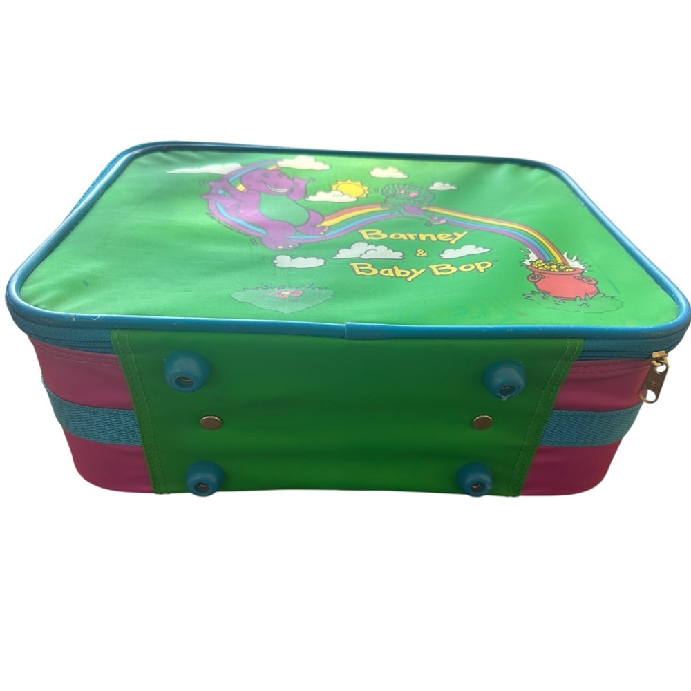 Barney & Baby Bop Suitcase & Small Tote Bag Set VINTAGE - Picture 3 of 9